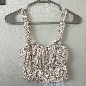 Scrunch White Floral Blouse